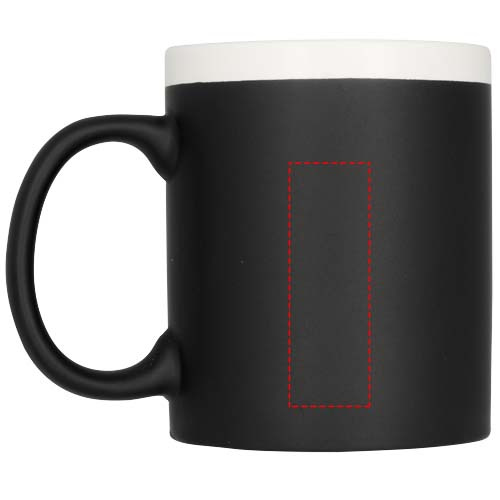 Chalk-write – mug en céramique 330 ml à surface ardoise: Face arrière · Gravure laser