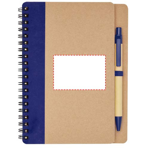 Carnet recyclé avec stylo Priestly: Face avant · Tampographie
