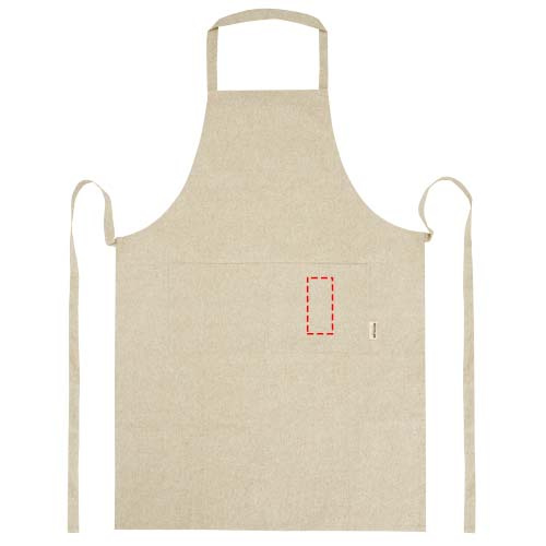 Tablier en coton recyclé 200 g/m² Pheebs: Poche gauche · Broderie