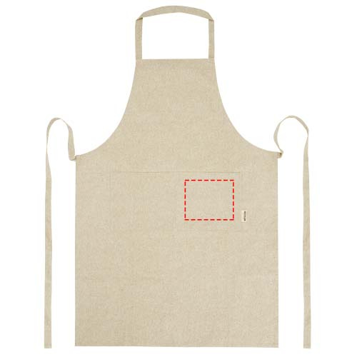 Tablier en coton recyclé 200 g/m² Pheebs: Poche gauche · Broderie 3D