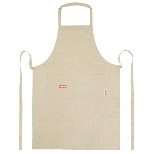 Tablier en coton recyclé 200 g/m² Pheebs: Poche gauche · Transfert DTF