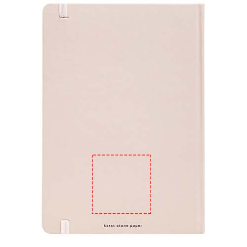 Carnet ligné A5 à couverture rigide en papier de pierre Karst®: Face arrière · Tampographie