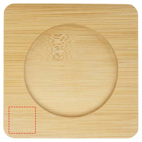 Ensemble de 2 verres à double paroi 250 ml avec dessous de verre en bambou Manti : Support 2 · Gravure laser