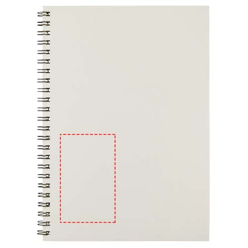 Carnet à spirale Desk-Mate® A5 à couverture colorée: Face avant · Marquage en relief ou en creux