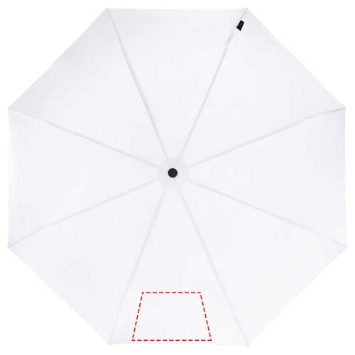 Parapluie pliant 21 pouces résistant au vent en PET recyclé Birgit: Panneau 1 · Sérigraphie