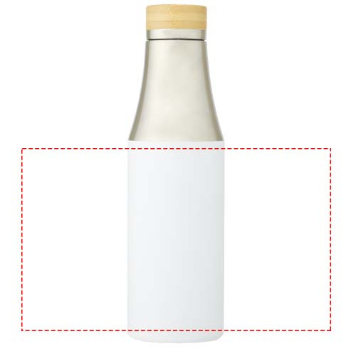 Bouteille en acier inoxydable 540 ml à isolation sous vide avec couche de cuivre et couvercle en bambou Hulan: Tout autour · Impression numérique à 360°