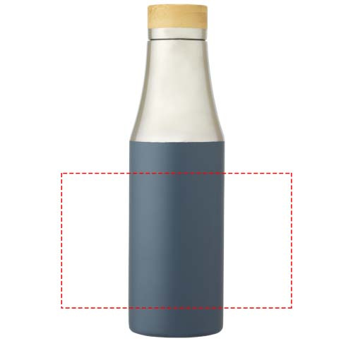 Bouteille en acier inoxydable 540 ml à isolation sous vide avec couche de cuivre et couvercle en bambou Hulan: Tout autour · Sérigraphie circulaire