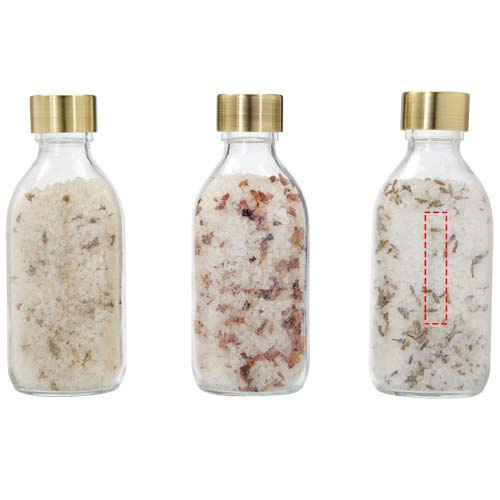 Wellmark Just Relax 3-piece 200 ml bath salt gift set: 3rd bottle · Laser engraving