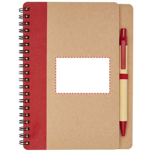 Carnet recyclé avec stylo Priestly: Face avant · Doming en quadrichromie