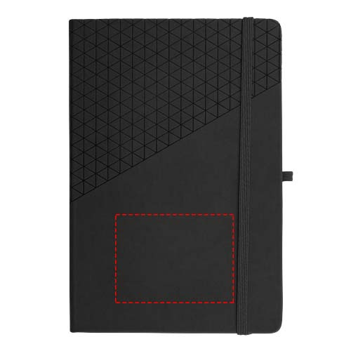 Carnet A5 à couverture rigide Theta: Face avant · Marquage à chaud