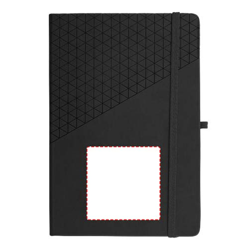 Carnet A5 à couverture rigide Theta: Face avant · Doming en quadrichromie