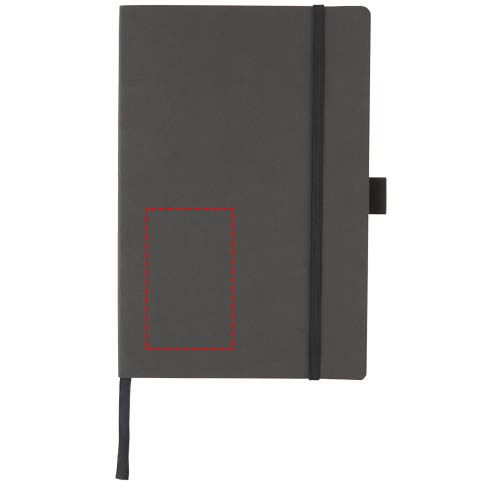 Carnet A5 à couverture souple Revello: En bas à gauche · Marquage en relief ou en creux
