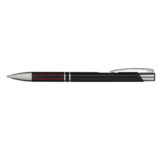 Stylo à bille à bouton-poussoir en aluminium Moneta (encre bleue): Corps du stylo · Gravure laser