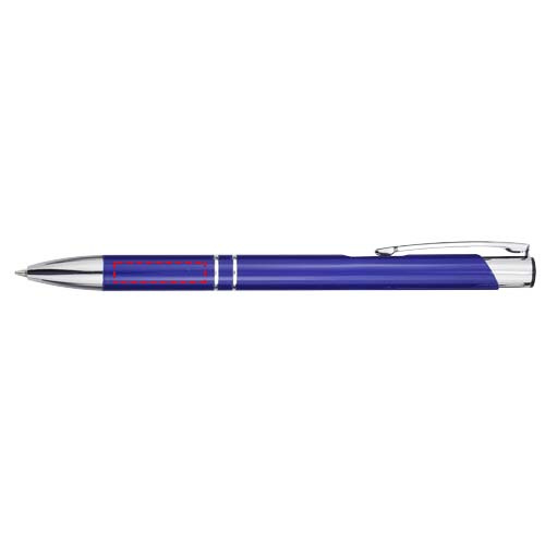Stylo à bille à bouton-poussoir en aluminium Moneta (encre bleue): Corps du stylo · Tampographie