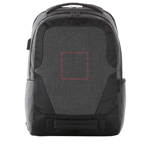 Sac à dos TSA 18 l pour ordinateur 17 pouces Overland: Face avant · Broderie — variante « fixed »