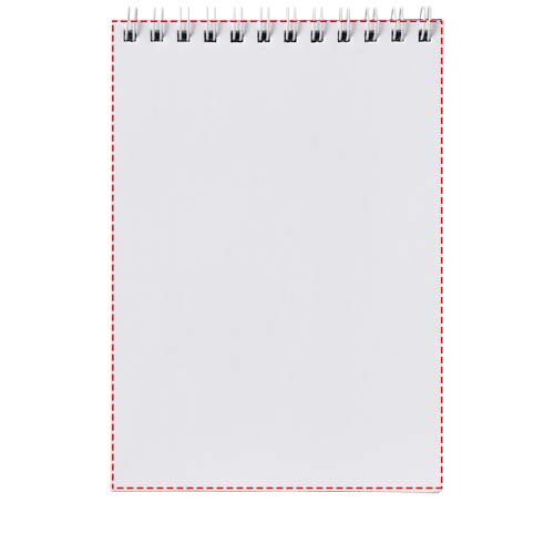 Carnet A6 à spirale et couverture PP Desk-Mate®: Verso des feuilles (portrait, reliure en haut) · Lithographie