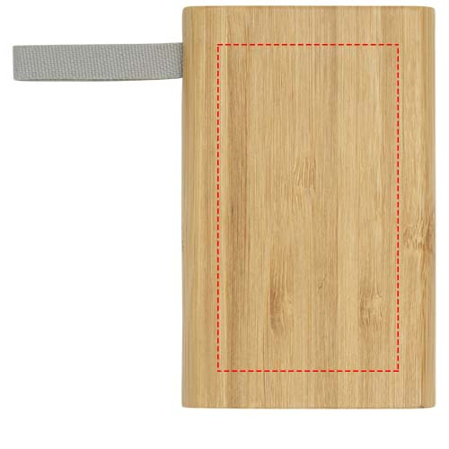 Batterie externe 5000 mAh en bambou Tulda: Face avant · Gravure laser