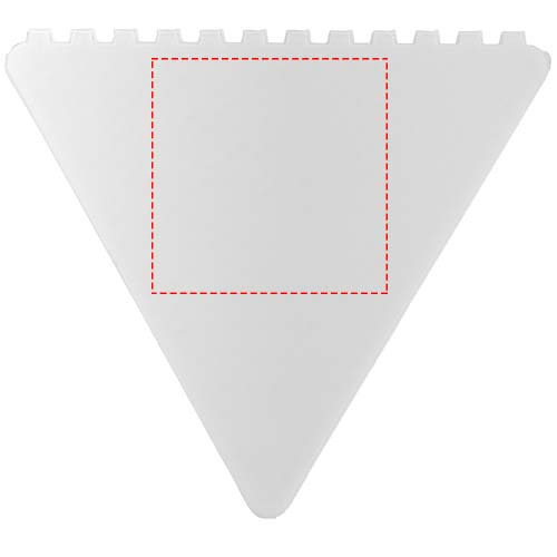 Grattoir à glace triangulaire en plastique recyclé Frosty: Face avant · Tampographie
