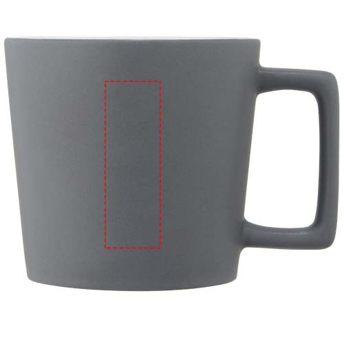 Mug en céramique 370 ml à finition mate Cali: Face avant · Gravure laser