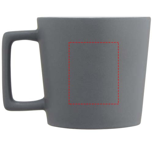 Mug en céramique 370 ml à finition mate Cali: Face arrière · Tampographie