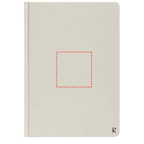 Carnet ligné A5 à couverture rigide en papier de pierre Karst®: Face avant · Tampographie