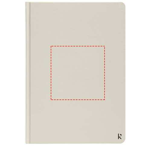 Carnet ligné A5 à couverture rigide en papier de pierre Karst®: Face avant · Marquage en relief ou en creux