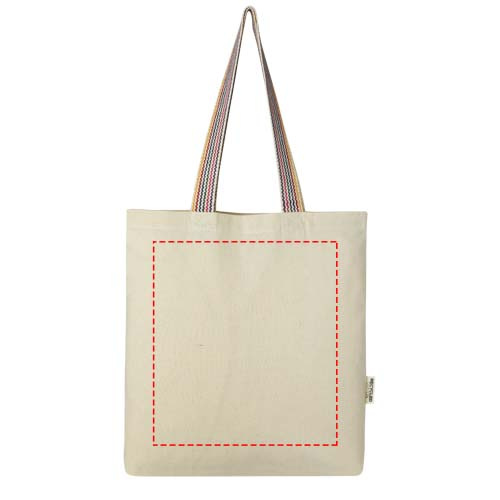 Sac cabas 5 l en coton recyclé 180 g/m² Rainbow: Face avant · Transfert