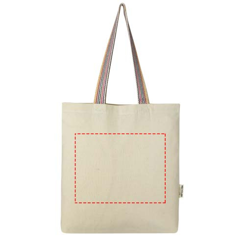 Sac cabas 5 l en coton recyclé 180 g/m² Rainbow: Face avant · Transfert DTF
