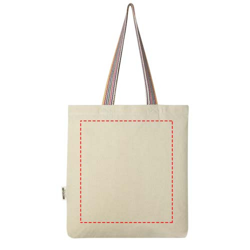 Sac cabas 5 l en coton recyclé 180 g/m² Rainbow: Face arrière · Transfert