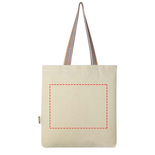 Sac cabas 5 l en coton recyclé 180 g/m² Rainbow: Face arrière · Transfert DTF
