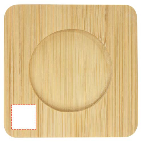 Ensemble de 2 verres à double paroi 100 ml avec dessous de verre en bambou Manti : Support 2 · Doming en quadrichromie