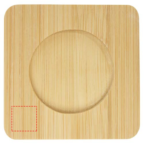Ensemble de 2 verres à double paroi 100 ml avec dessous de verre en bambou Manti : Support 1 · Sérigraphie