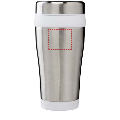 Elwood 410 ml Isolierbecher aus recyceltem Edelstahl: Front · Padprint