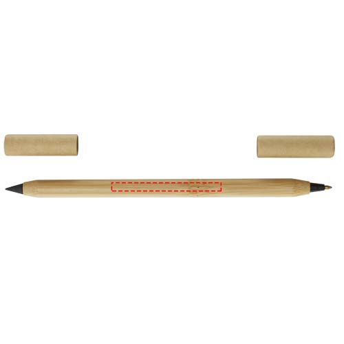 Stylo double fonction Samambu en bambou: Corps du produit · Tampographie