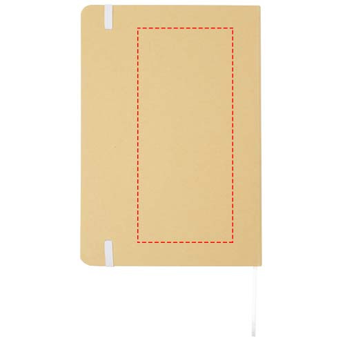 Carnet A5 Nelida à couverture rigide en carton recyclé: Face arrière · Impression numérique