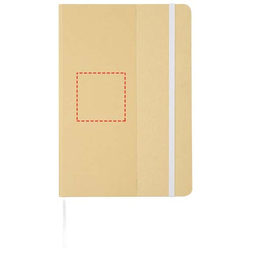 Carnet A5 Nelida à couverture rigide en carton recyclé: Face avant · Tampographie