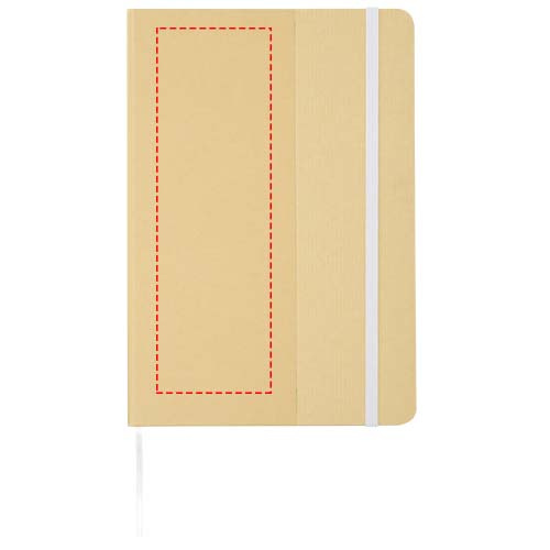 Carnet A5 Nelida à couverture rigide en carton recyclé: Face avant · Sérigraphie