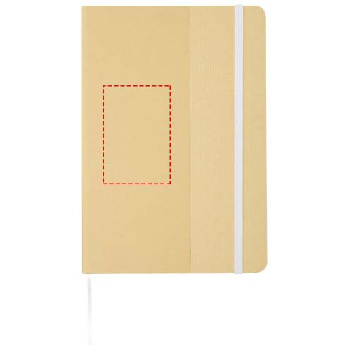 Carnet A5 Nelida à couverture rigide en carton recyclé: Face avant · Marquage en relief ou en creux