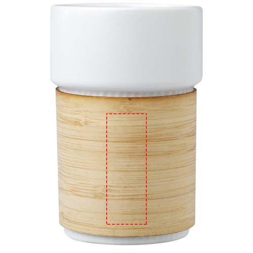 Gobelet Fika de 340 ml avec manchon en bambou: Manchon en bambou · Gravure laser