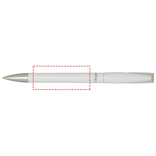 Stylo à bille Ana en plastique recyclé: Tout autour · Sérigraphie circulaire