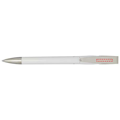 Stylo à bille Ana en plastique recyclé: Clip · Gravure laser