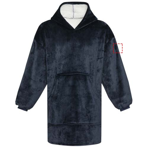 Sweat-plaid à capuche Denali certifié GRS: Biceps gauche · Broderie
