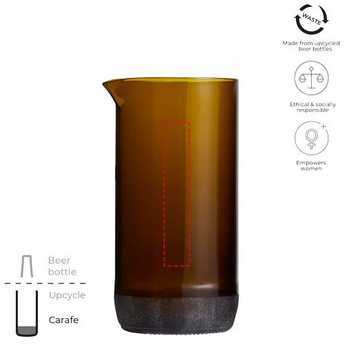 Carafe à eau Originalhome de 430 ml: Face arrière · Gravure laser