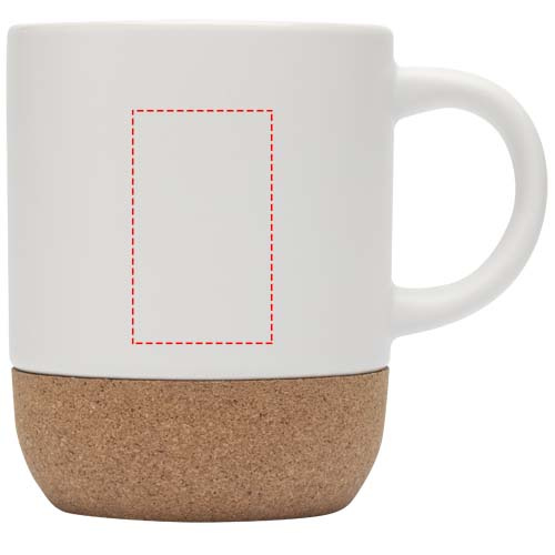 Mug en céramique Billie 300 ml avec détails en liège et finition mate: Face avant · Gravure laser