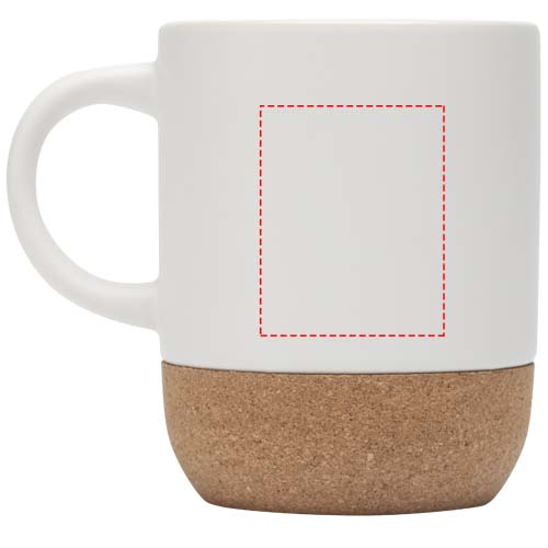 Mug en céramique Billie 300 ml avec détails en liège et finition mate: Face arrière · Tampographie