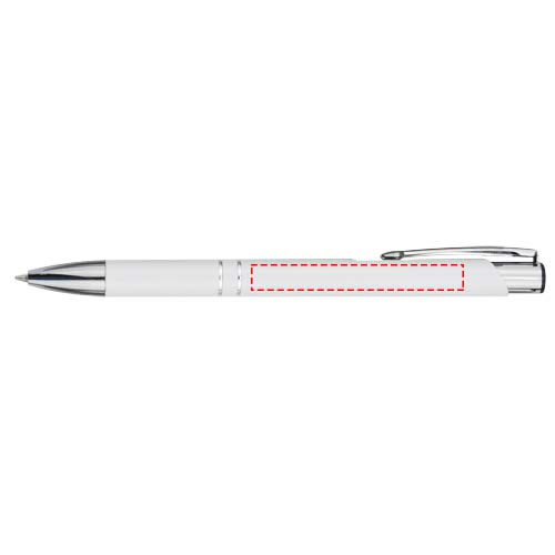 Stylo à bille Moneta en aluminium recyclé, encre bleue: Capuchon · Tampographie
