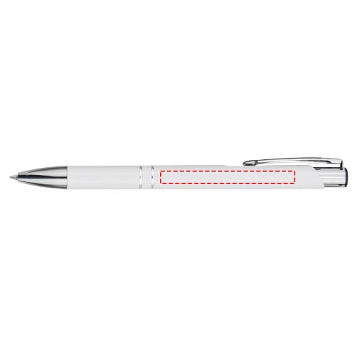 Stylo à bille Moneta en aluminium recyclé, encre bleue: Capuchon · Impression numérique brillante