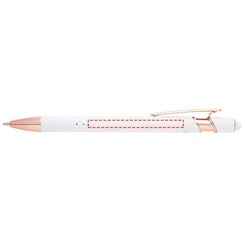 Stylo à bille Nanna à finition or rose, encre noire: Capuchon · Impression numérique brillante