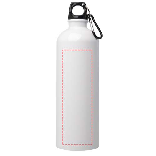 Gourde Oregon de 750 ml en acier inoxydable à simple paroi certifié RCS avec mousqueton: Face avant · Gravure laser