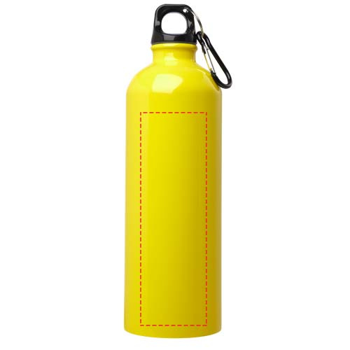 Gourde Oregon de 750 ml en acier inoxydable à simple paroi certifié RCS avec mousqueton: Face avant · Gravure laser
